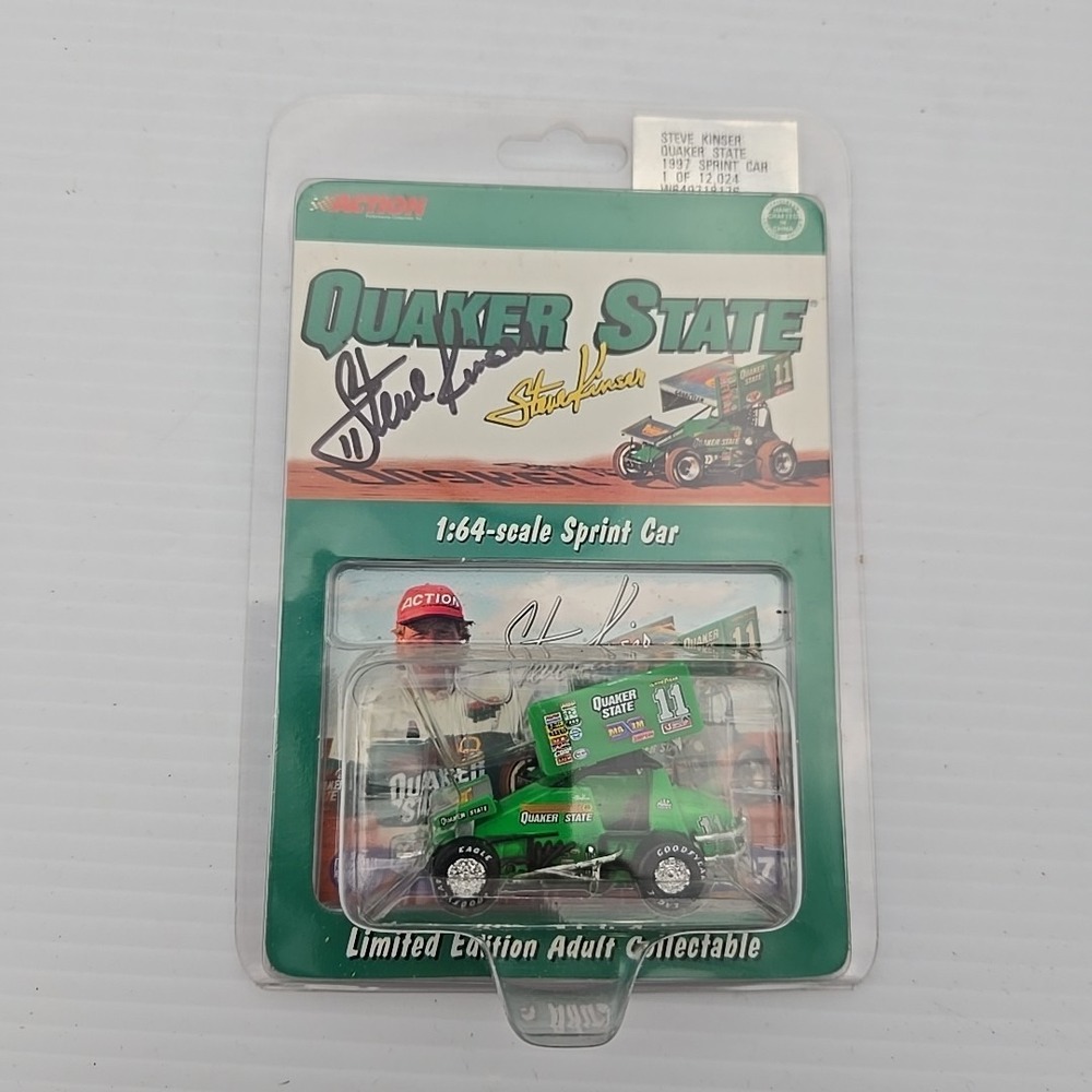 1997 Action Platinum Steve Kinser #11 Quaker State 1:64 Sprint Car-NIP Autograph